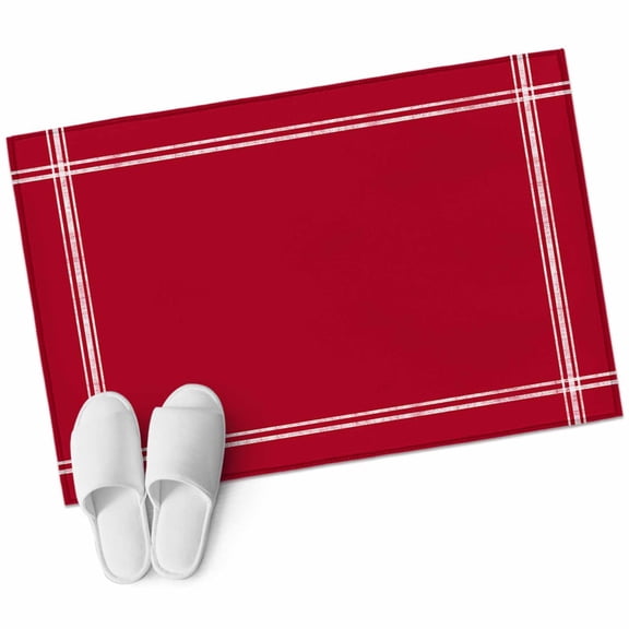 Pure Red 2'x3' Washable Rug, Simple Solid Color Non-Slip Soft Doormat Area Rugs for Entrance Bathroom Bedsides, Carpet for Kitchen Bedroom, Entryway Floor Mat