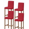 thumbnail image 1 of Pure Red Bar Stool Covers Set of 4, Simple Solid Color Stretch Washable Bar Chair Covers with Backs, Removable Pub Counter Height Chair Cover for Kitchen Dining Room Cafe, 1 of 7