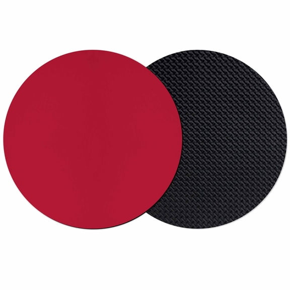Pure Red Coasters Set of 2, Simple Solid Color Absorbent Coasters for Drinks, Coaster for Bar Office Dining Coffee Table Accessories Decor, Non Slip Round Desk Coaster