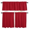 thumbnail image 1 of Pure Red Kitchen Curtains Sets for Windows 24 Inch Length, Simple Solid Color Rod Pocket Window Treatments Tier Curtains and Valances Set for Bedroom/Bathroom, 1 of 8