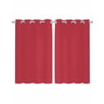 thumbnail image 1 of Pure Red Sheer Curtains 39 Inch Length 2 Panels Set for Living Room/Bedroom, Simple Solid Color Kitchen Curtains with Grommet Semi-Sheer Curtains Drapes Voile Window Treatments 27.5"x39"x2, 1 of 7