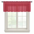 thumbnail image 1 of Pure Red Sheer Curtains Valances for Windows Simple Solid Color Chiffon Kitchen Valances for Cafe, Rod Pocket Voile Window Treatments Curtains for Living Room Bedroom, 54"x18", 1 of 9