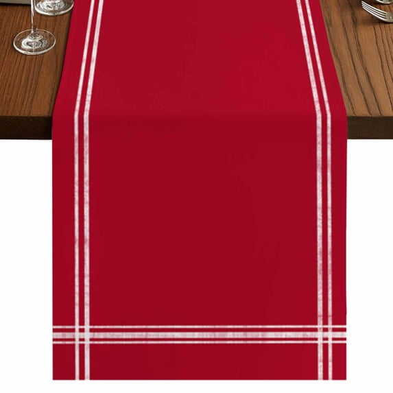 Pure Red Table Runner 70 Inches Long, Simple Solid Color Cotton Linen Table Runners Dresser Scarves, Decorative Fabric Tabletop Scarf Furniture Cover for Home Dinner Party 13"x70"