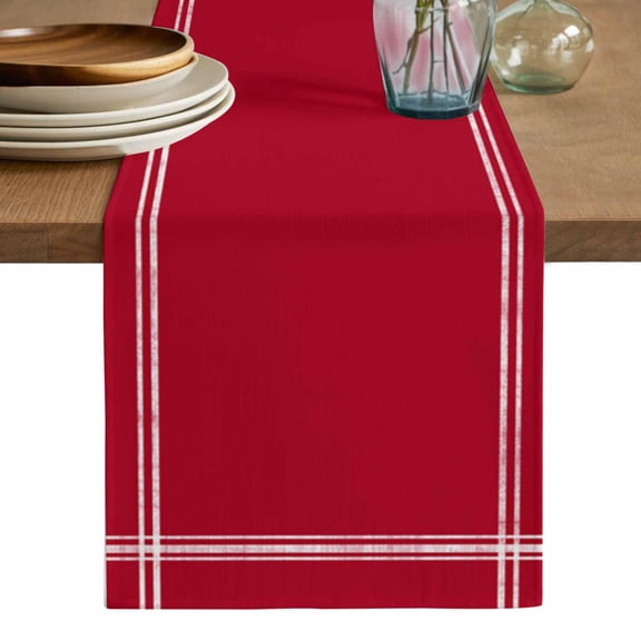 Pure Red Table Runner, Simple Solid Color Washable Cotton Linen Table Runners 72 Inches Long, Dresser Scarf Runner for Dining/Coffee/Kitchen/TV Stands/Cabinets 13''x72''