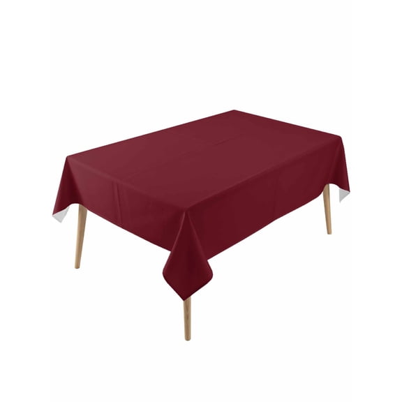 Pure Red Wine Table Cloth, Simple Solid Color Waterproof Tablecloth for Rectangle Tables, Reusable Washable Fabric Table Cover for Restaurant Kitchen Dining Tables 60"x120"