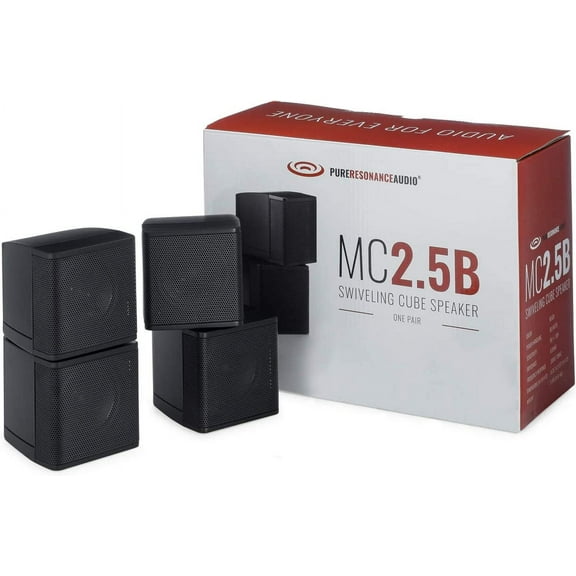 Pure Resonance Audio MC2.5B Dual 2.5" Swiveling Mini Cube Speakers (Pair) (without Brackets)