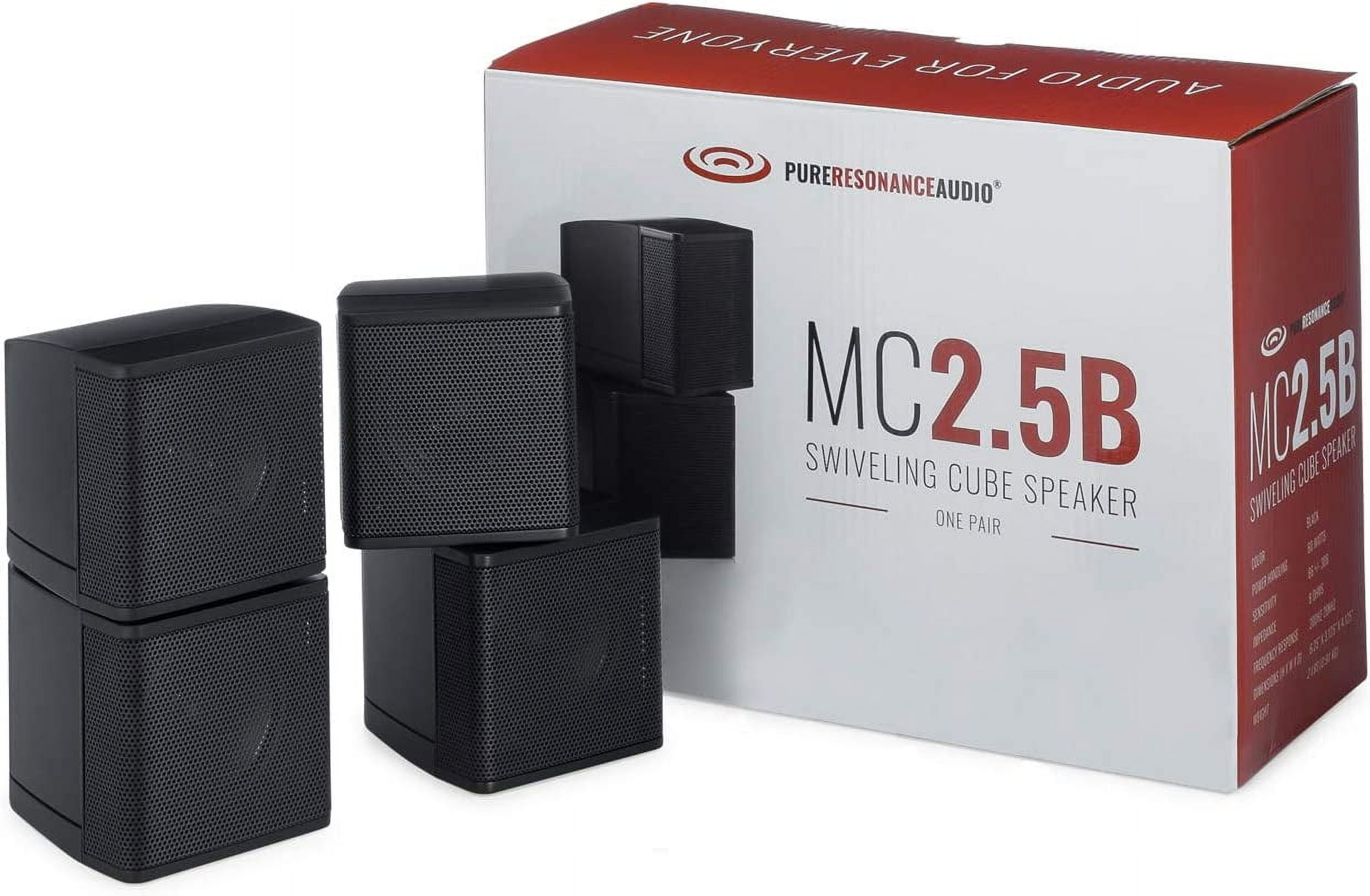 Pure Resonance Audio MC2.5B Dual 2.5” Swiveling Surround Sound Mini ...