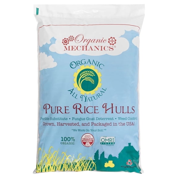 Pure Rice Hulls, 2 Cu Ft - Sustainable to Perlite - Enhances Drainage, Porosity and Air Space - Eco-Friendly