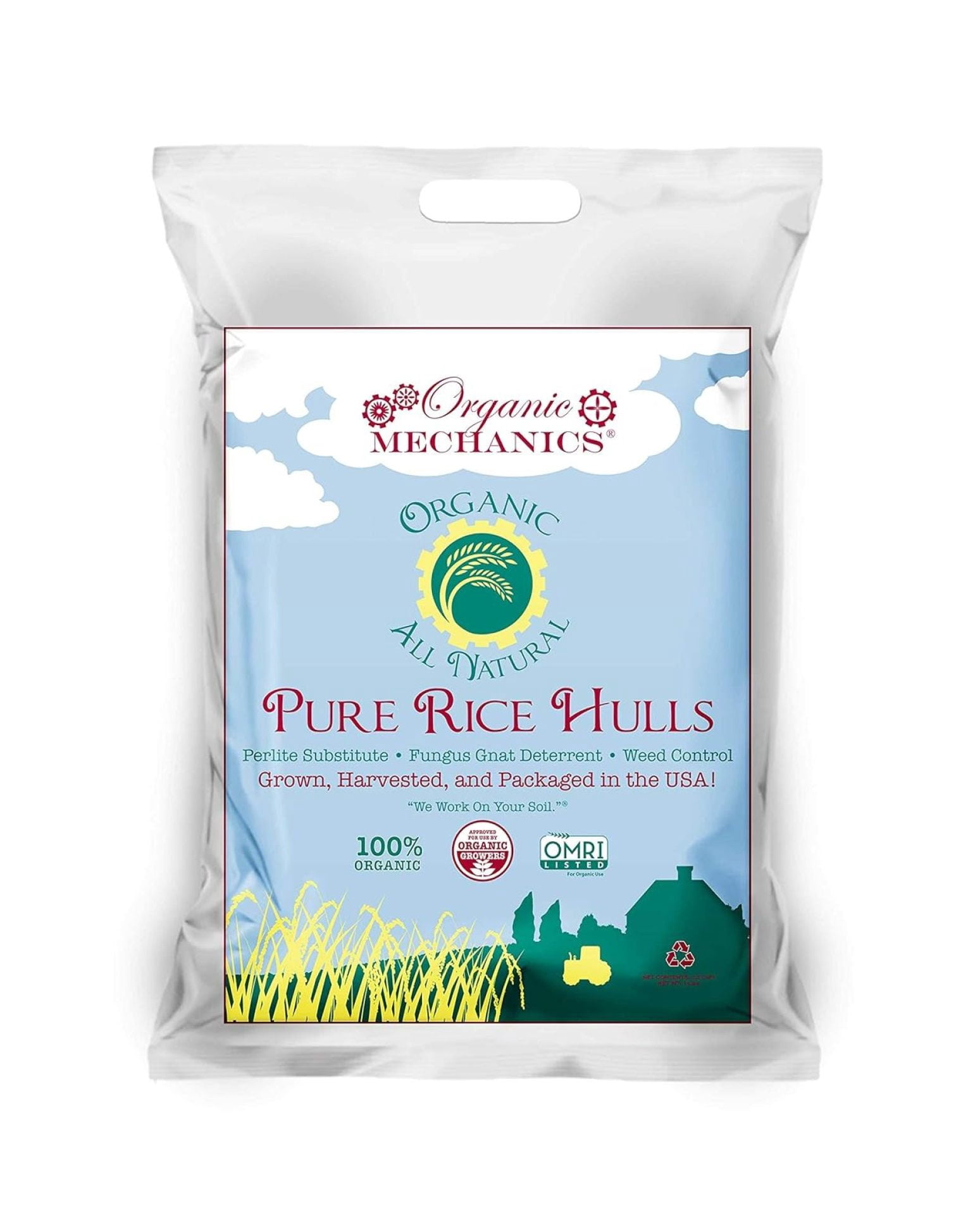 Pure Rice Hulls, 2 Cubic Foot - A Sustainable Alternative to Perlite - Enhances Drainage, Porosity and Air Space - Eco-Friendly & Locally Sourced