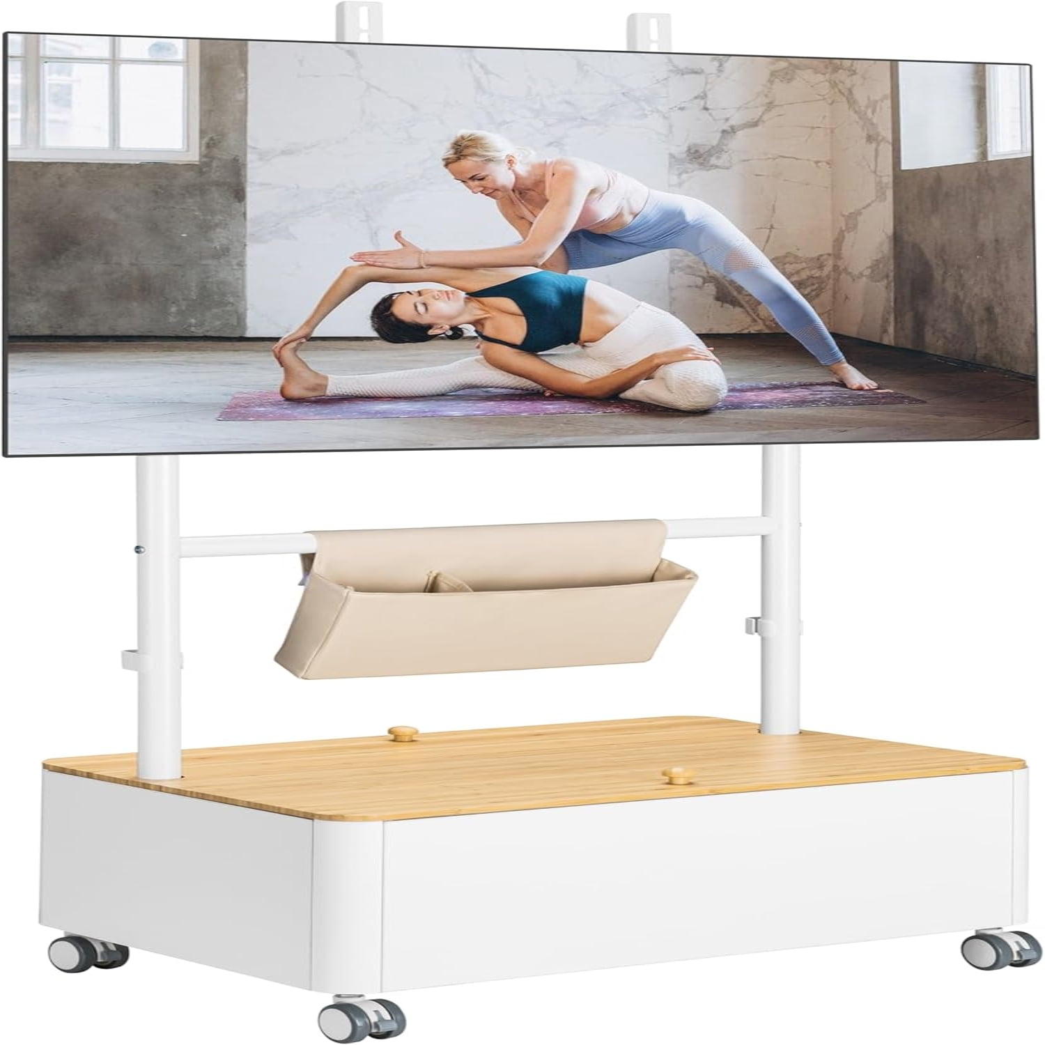 Pure Rolling TV Floor Stand for 43 to 65 Inch TVs Minimalist Mobile