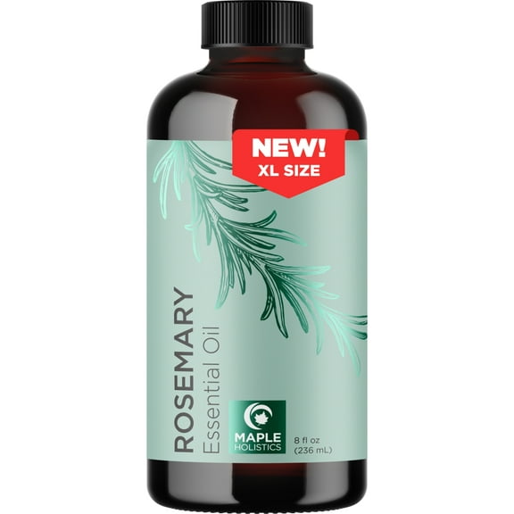 Pure Rosemary Essential Oil Bulk Size - Undiluted Rosemary Oil for Hair Skin and Nails and Refreshing Aromatherapy Oil for Diffusers - Cleansing Rosemary Essential Oil for Dry Scalp Care 8oz