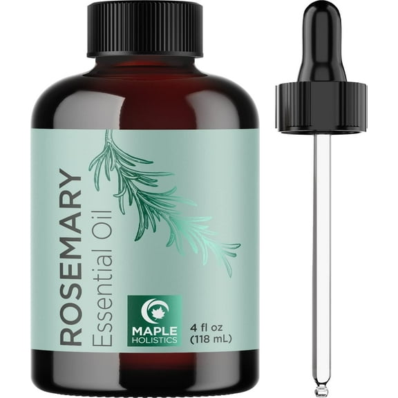 Pure Rosemary Essential Oil with Dropper - Undiluted Rosemary Oil for Hair Skin and Nails and Refreshing Aromatherapy Oil for Diffusers - Rosemary Essential Oil for Cleansing Dry Scalp Care 4oz