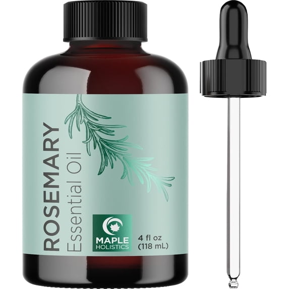 Pure Rosemary Essential Oil with Dropper - Undiluted Rosemary Oil for Hair Skin and Nails and Refreshing Aromatherapy Oil for Diffusers - Rosemary Essential Oil for Cleansing Dry Scalp Care 4oz