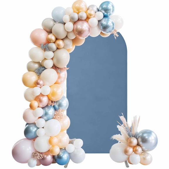 Pure Royalblue Arch Backdrop Cover 4x1.65 Ft, Spandex Wedding Arch Stand Cover, Simple Solid Color Round Top Stretch Fitted Background Covers for Birthday Ceremony Party Decor