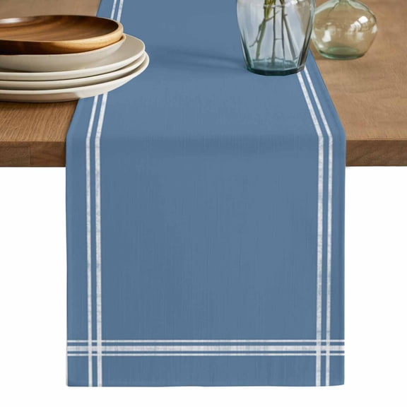 Pure Royalblue Table Runner, Simple Solid Color Washable Cotton Linen Table Runners 72 Inches Long, Dresser Scarf Runner for Dining/Coffee/Kitchen/TV Stands/Cabinets 13''x72''