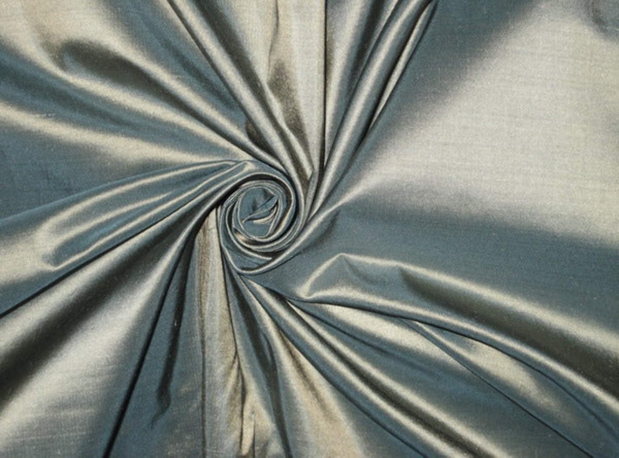 Green Gold Taffeta Silk Fabric
