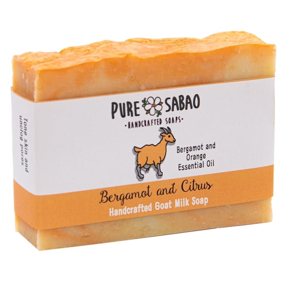 Pure Sabao Bergamot and Citrus Natural Handmade Bar Soap, 4.5 oz