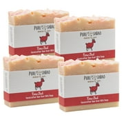 Pure Sabao   Rosebud - Goat Milk Soap - 4 Pack   Rose Oil, Natural Handmade Soap for All Skin Types
