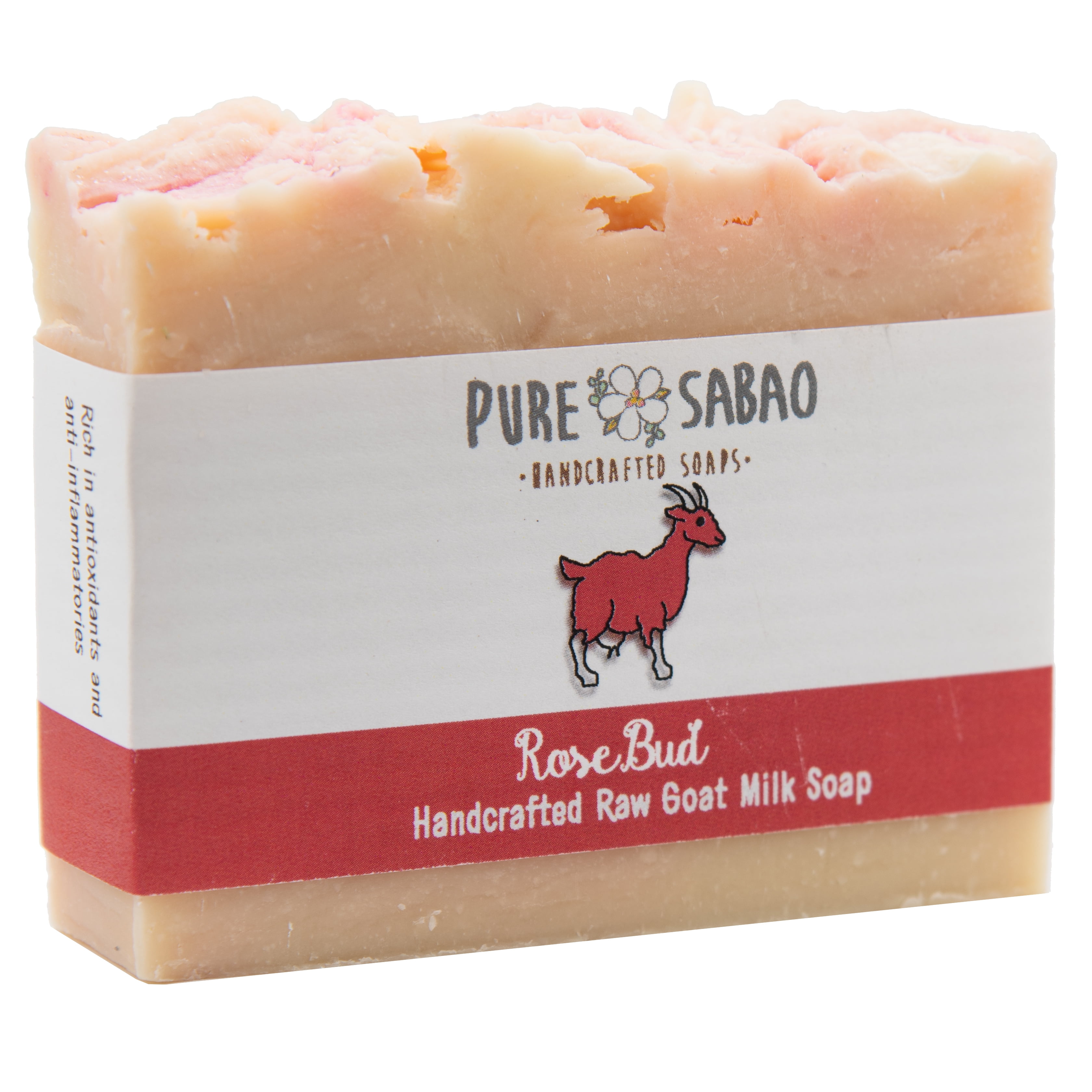 Pure Sabao Rosebud Goat Milk Soap - Natural Handmade Soap with Rose Oil