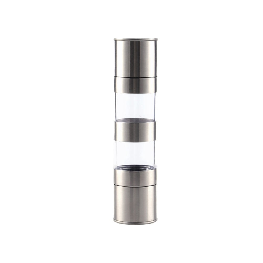 Pure Salt and Pepper Combo Mill - Stainless Steel Salt & Pepper Mill - Handy Salt & Pepper Grinder - Stainless Steel