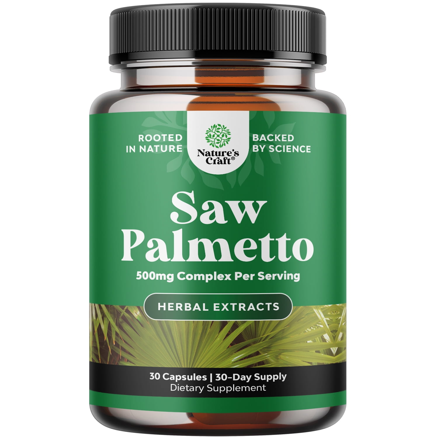Pure Saw Palmetto Extract Capsules Enhanced Hair Growth Supplement