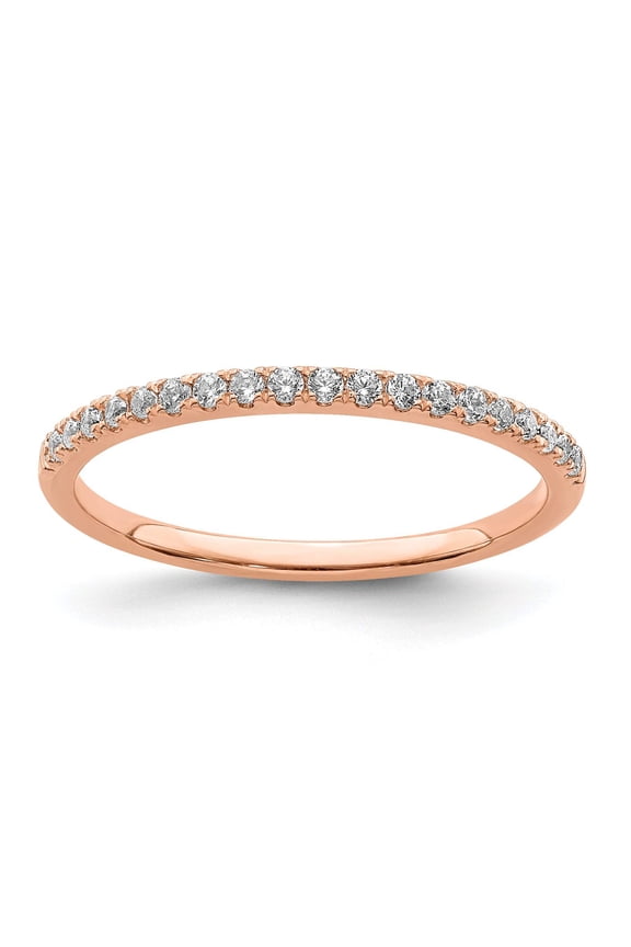 Pure Serenity 14k Rose Gold 1/6 carat Lab Grown Diamond VS/SI+ G+ Wedding Band