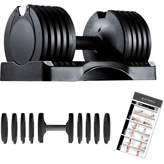 Pure Series Adjustable Dumbbell - 12.5/25/27.5/75lb - SINGLE UNIT or PAIR(check before purchase) - 5-in-1/ 10-in-1 / 21-in-1 Flexible Hand Weights for Home Gym, Strength Training & Fitness Workouts,