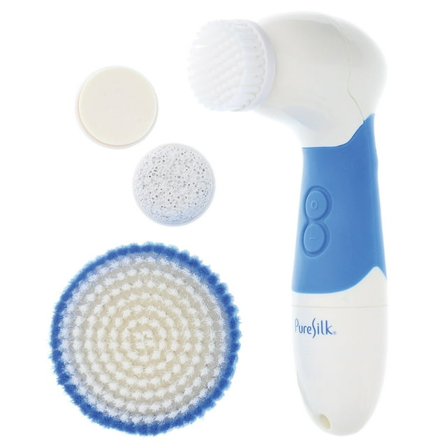 Pure Silk BatteryPowered Rotating Cleansing Brush, 4 Attachments, With
