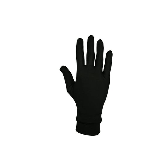 Pure Silk Glove Liners | Soft & Comfortable | Inner Thermal Gloves | Natural Wear | Unisex | Wash Bag Included (Jet Black, Large)