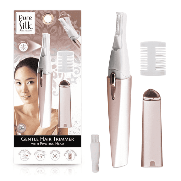 Pure Silk Precision Gentle Hair Trimmer & Bikini Trimmer for Women, w/ Pivoting Head and LED Light