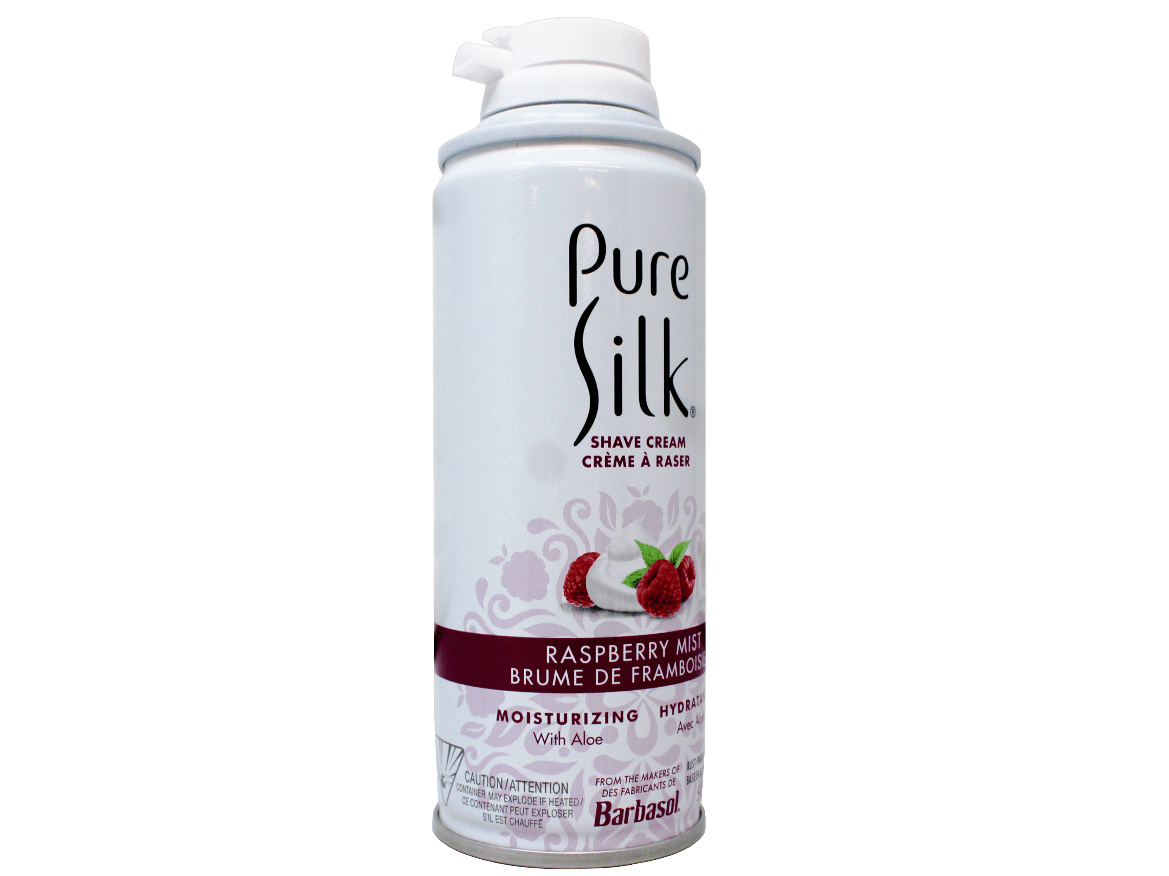 Pure Silk, Shave Cream with Aloe, 5 OZ, Raspberry Mist 3pk