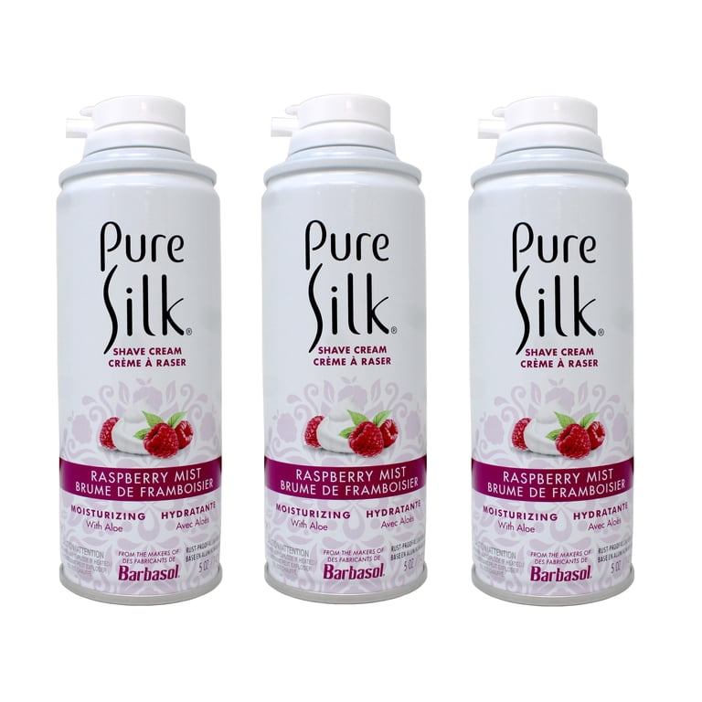 Pure Silk, Shave Cream with Aloe, 5 OZ, Raspberry Mist 3pk
