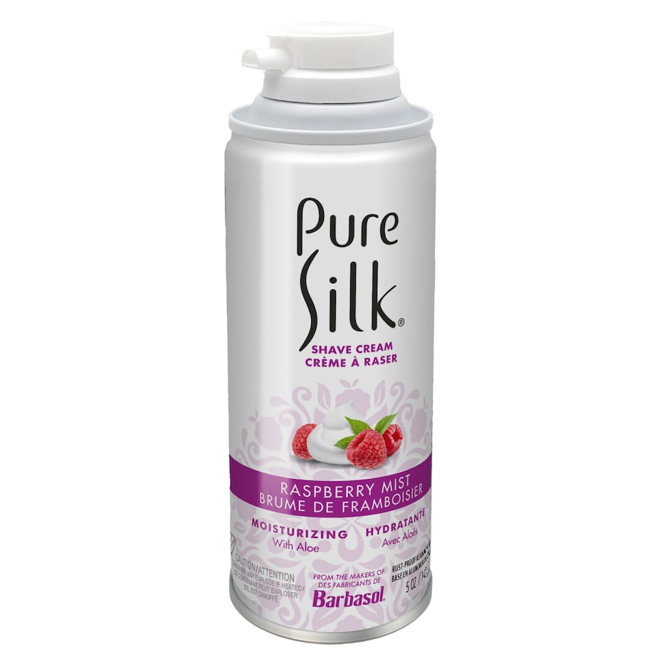 Pure Silk Spa Therapy Moisturizing Shave Cream For Women Raspberry Mist With Aloe Infusion, 5 Oz