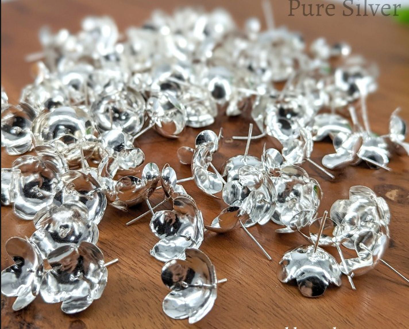 Pure Silver 108 Flowers, 108 Silver Pooja Flowers Set of 108 flowers