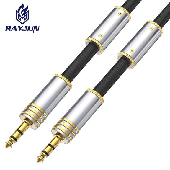 Pure Silver 3.5mm Aux Audio Cable for Car, Headphone, Computer Speaker (1-5 Meter Lengths)
