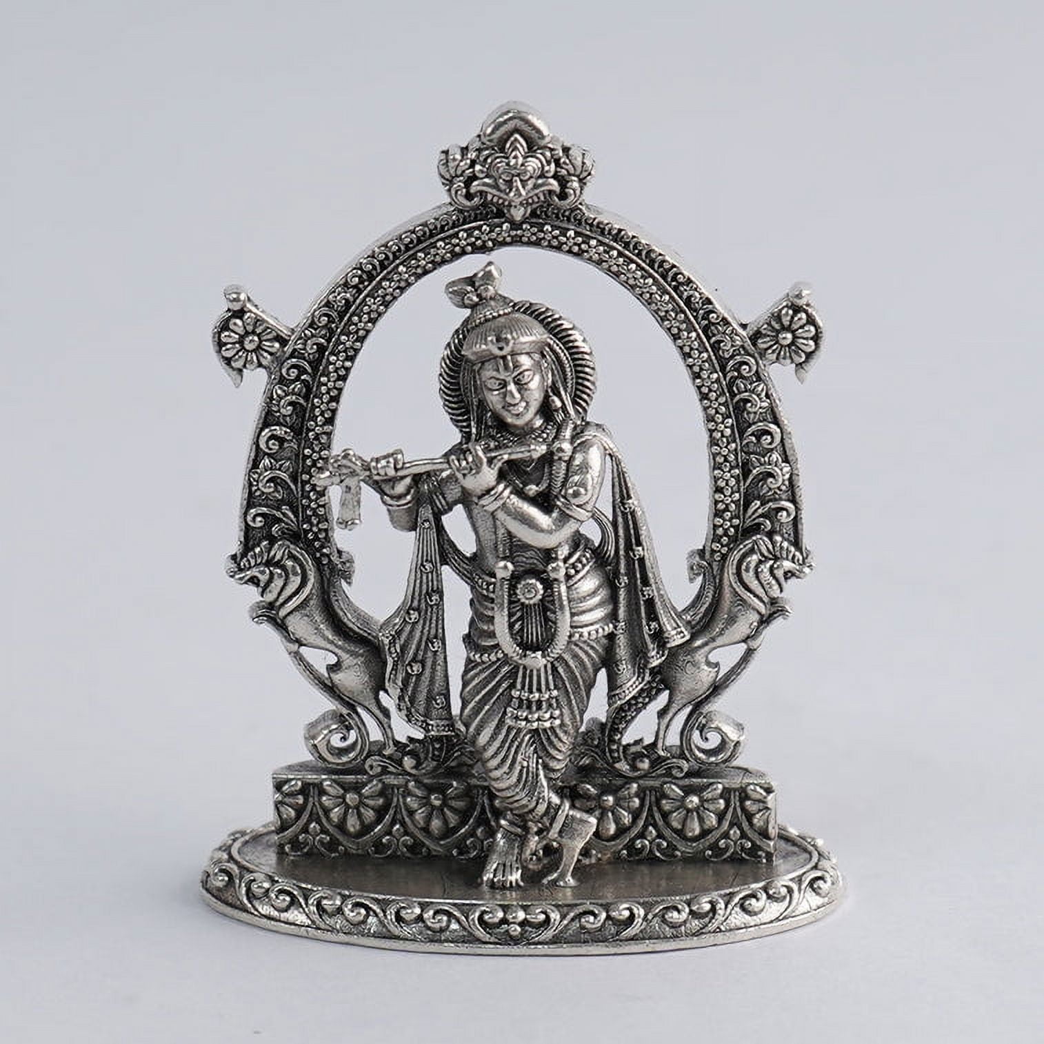 Pure Silver Antique Krishna Antique Idol, Silver Krishna Idol, Pure
