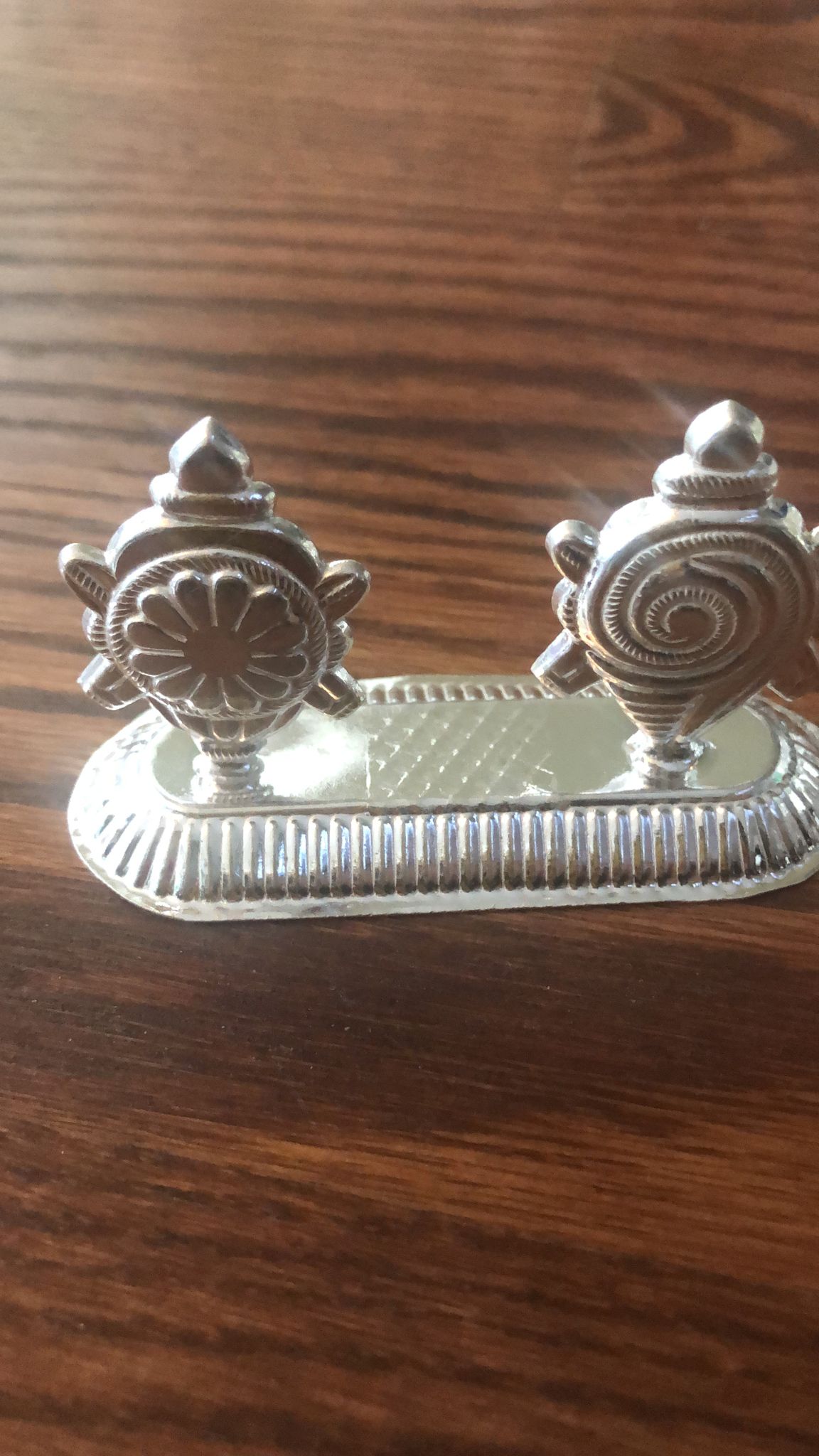 Pure Silver Shanku Chakra Deign, Silver Gift Items, Silver Pooja Items