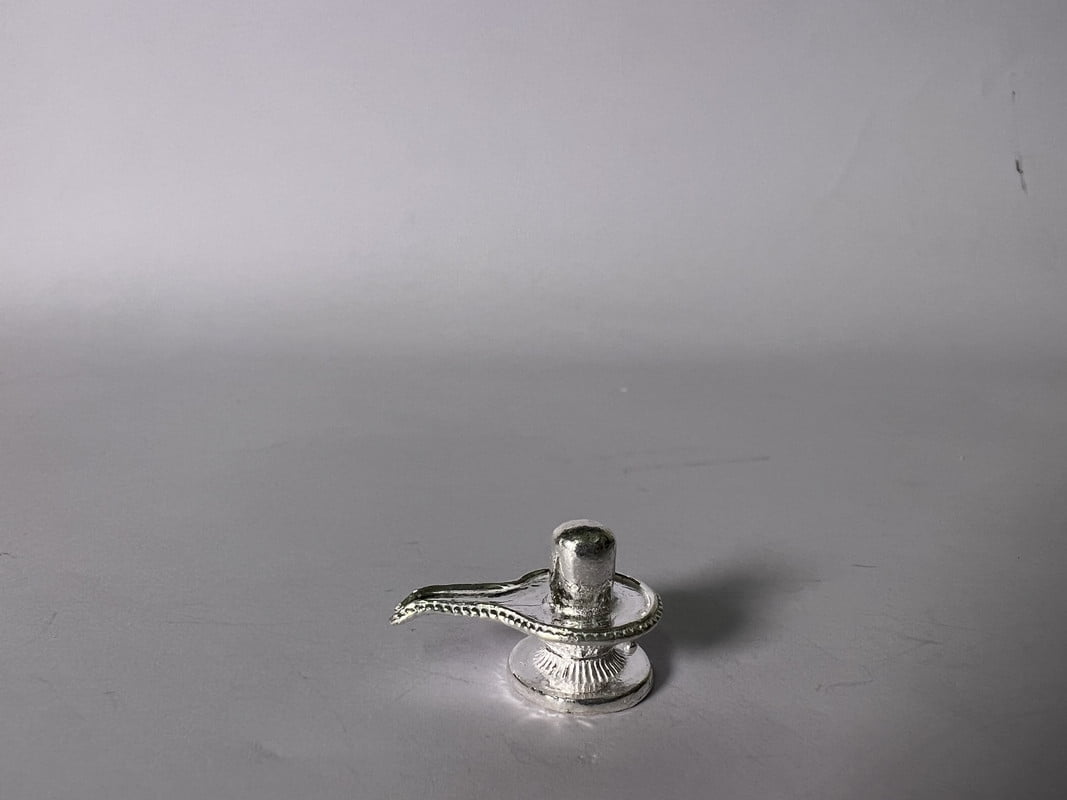 Pure Silver Shiva Lingam, Lord Shiva Lingam Idol Pure Silver Statue, Shivling for Puja Temple