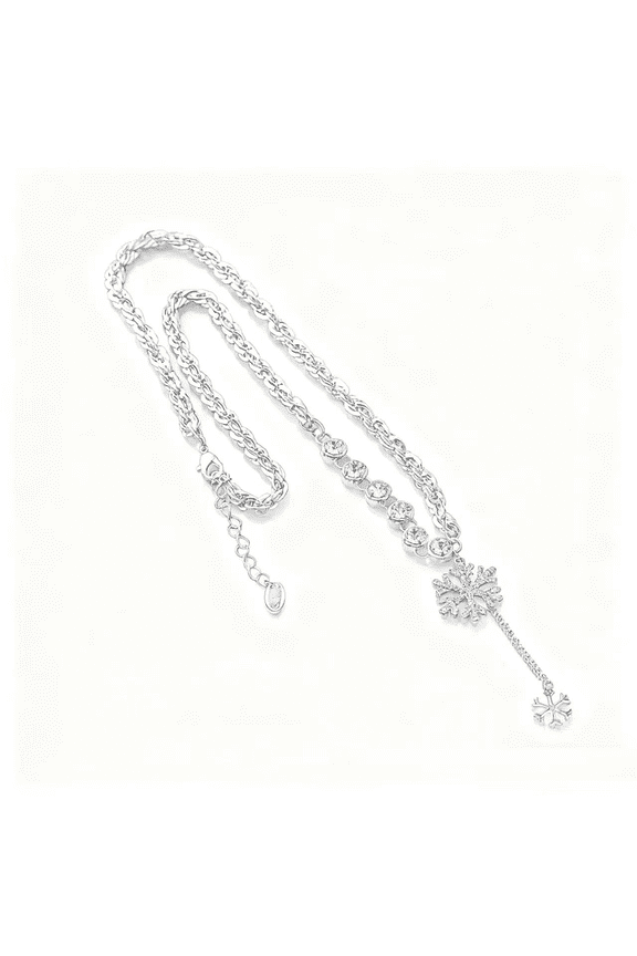 Pure Silver Snowflake Necklace - Minimalist Snowflake Pendant Necklace, Exquisite Silver Orthographic Jewelry Gift, Suitable for Women and Teenagers