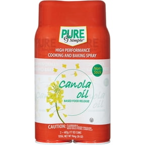 Pure & Simple Canola Oil Cooking and Baking Spray, 17 Ounce (Pack of 2)