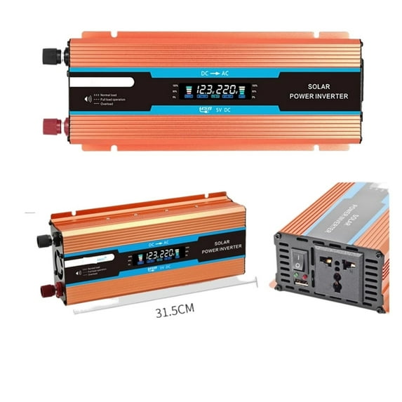 Pure Sine Home Power Inverter 600W 1200W 1600W 2200W 2600W 12V 220 Inverter Pure Sine Home Power Inverter DC to AC Voltage Converter 24V 110 Transformer Solar Car Charger Inversor ,Powerful Output