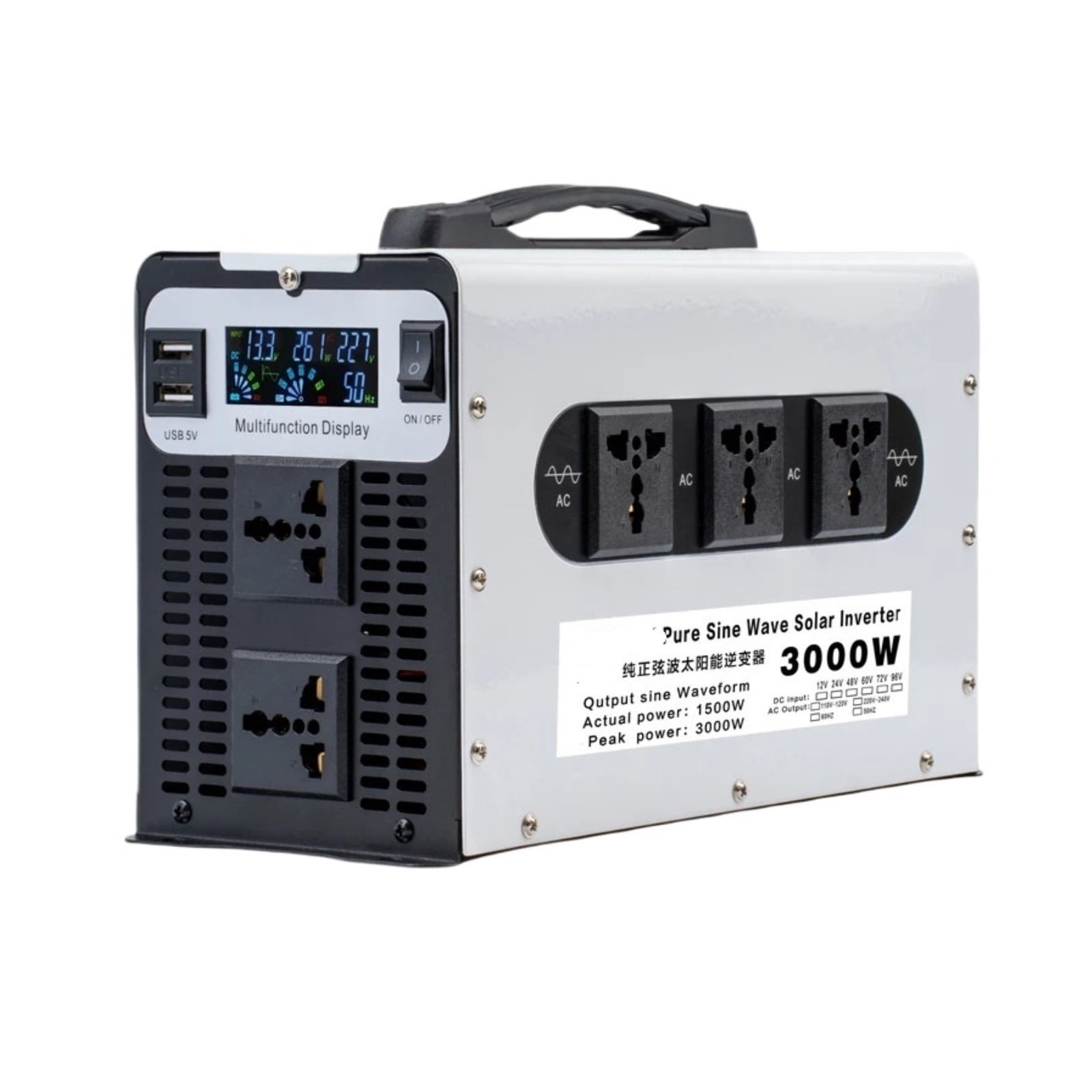 Pure Sine Wae Inerter 5000W/8000W/10000W/12000W Power 12-72 to AC Conerter Solar Car Inerters Off Grid Portable ,High-efficiency Conversion