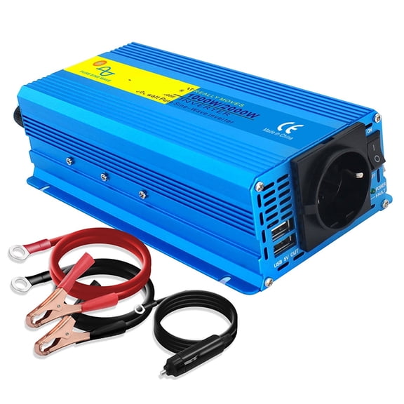 Pure Sine Wave Car Inverter 2000W DC12V to AC 110 Charging Adapter Solar Transformer Power Converter Dual USB Output ,High-Efficiency Power Supply