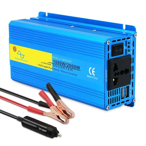 Pure Sine Wave Car Inverter 2000W Peak Power 2 USB DC 12V To AC 220 230 Converter Supply Solar ,High Power