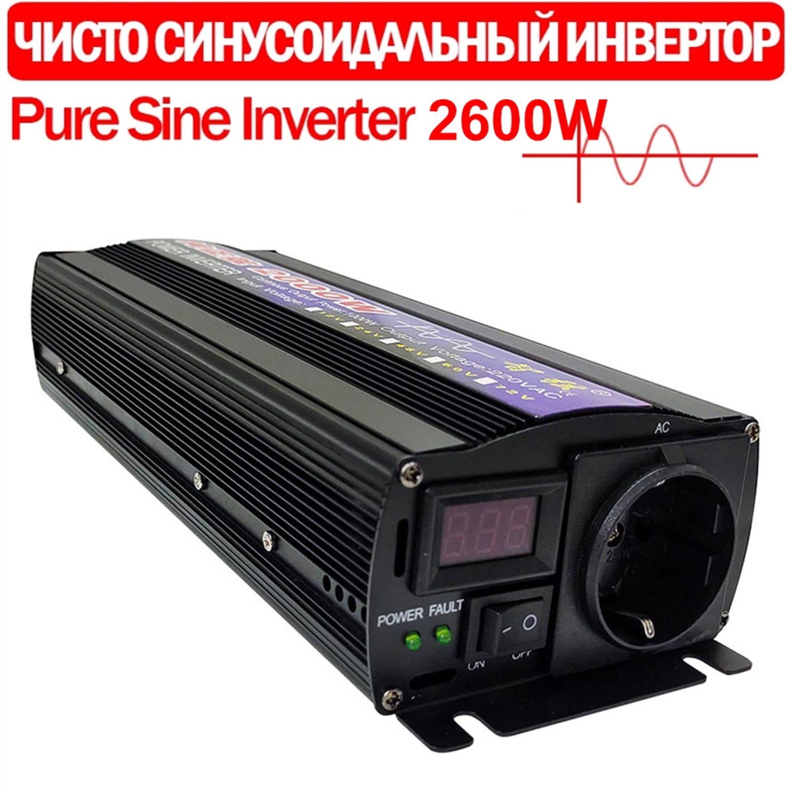 Pure Sine Wave Inverter 1000W 2000W 2600W Power DC 12V 24V To AC 110 ...