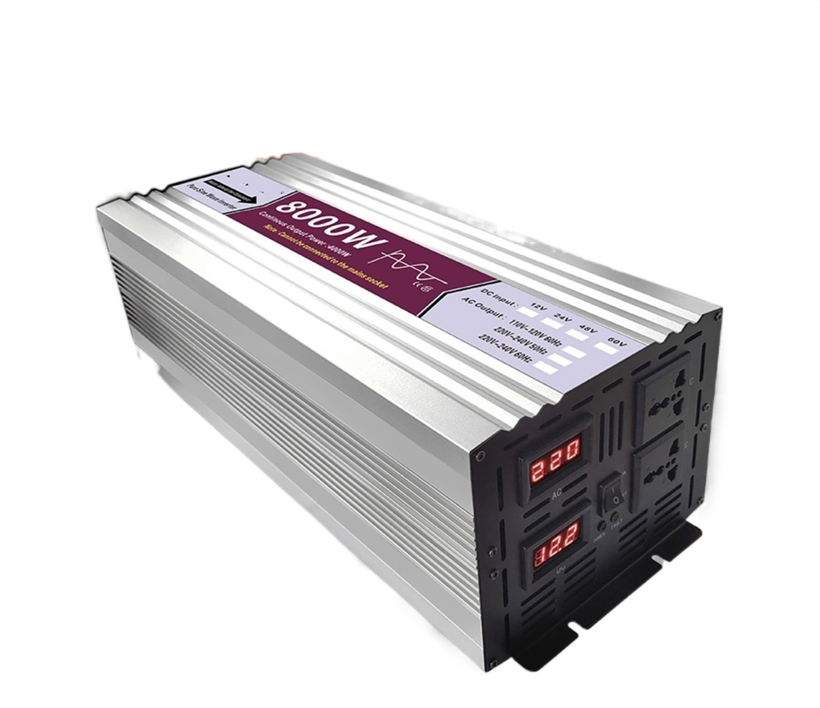 Pure Sine Wave Inverter 12V 24V 48V 60V DC 12V 24V To AC Voltage Transformer Converter Solar LED Smart Dual Fan Inverter ,Portable Design