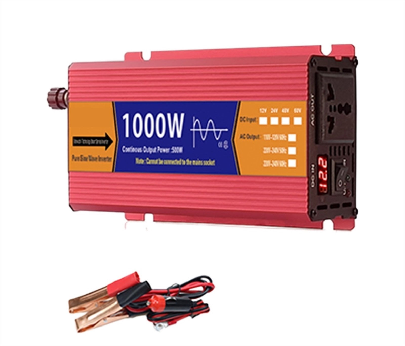 Pure Sine Wave Inverter 12V/24V To AC 1000W/1600W/2200W/3000W Voltage Transformer Power Converter Solar LED Inverter ,Powerful Output