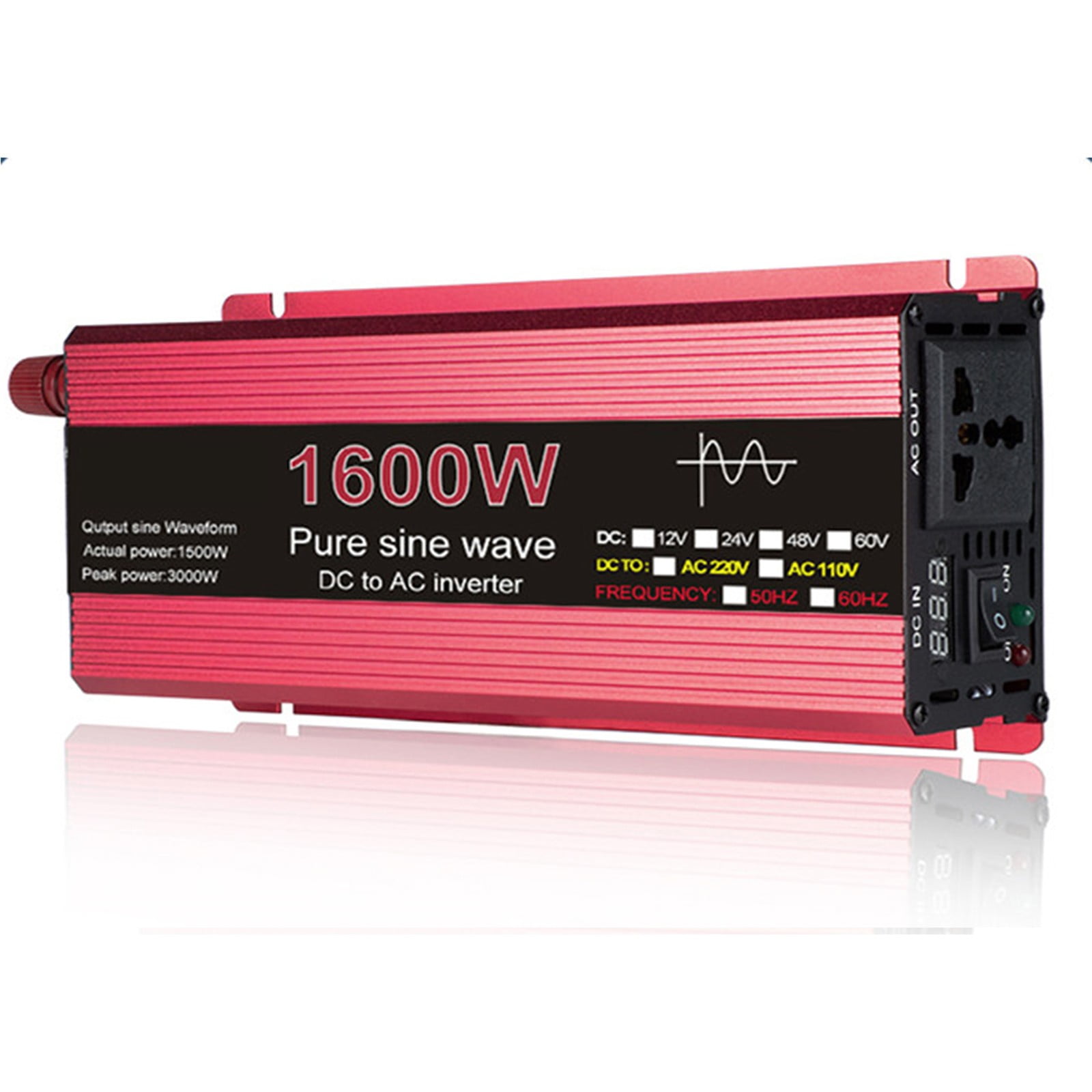 Pure Sine Wave Inverter, 12V Input Ac220V Output, Car Solar Wind Energy