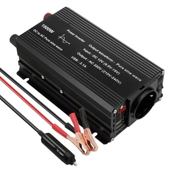 Pure Sine Wave Inverter 1500W/2200W/2600W Converter 12V To 220 230 12 Volts Solar Transformer Led Voltmeter Inversor ,High Power