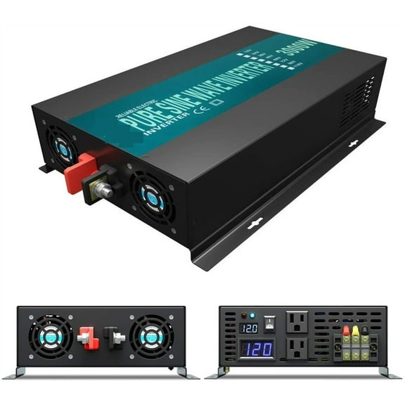 Pure Sine Wave Inverter 3000W 24V DC to AC Solar Panel Inverter Power Bank Generator Converter 12V/36V/48V ,High Power
